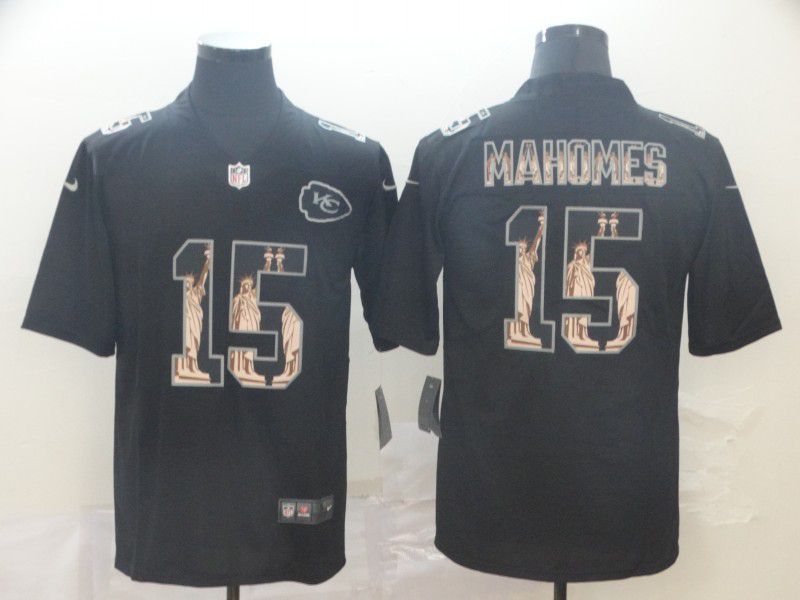 Men Kansas City Chiefs #15 Mahomes Black Nike Goddess fashion Edition NFL Jerseys